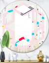 Retro Geometrical Abstract Pattern III - Modern Round or Oval Wall Mirror - Hexagon Star