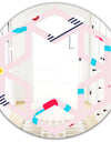 Retro Geometrical Abstract Pattern III - Modern Round or Oval Wall Mirror - Hexagon Star