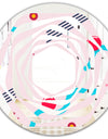 Retro Geometrical Abstract Pattern III - Modern Round or Oval Wall Mirror - Whirl