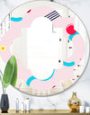 Retro Geometrical Abstract Pattern III - Modern Round or Oval Wall Mirror - Quatrefoil