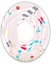 Retro Geometrical Abstract Pattern III - Modern Round or Oval Wall Mirror - Whirl