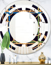 Trendy Gold Chain Pattern - Modern Round or Oval Wall Mirror - Space