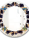 Trendy Gold Chain Pattern - Modern Round or Oval Wall Mirror - Leaves