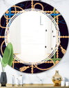 Trendy Gold Chain Pattern - Modern Round or Oval Wall Mirror - Triple C
