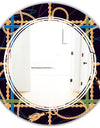 Trendy Gold Chain Pattern - Modern Round or Oval Wall Mirror - Triple C