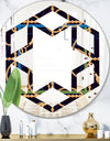 Trendy Gold Chain Pattern - Modern Round or Oval Wall Mirror - Hexagon Star
