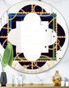 Trendy Gold Chain Pattern - Modern Round or Oval Wall Mirror - Quatrefoil