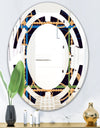 Trendy Gold Chain Pattern - Modern Round or Oval Wall Mirror - Space