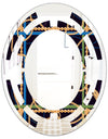 Trendy Gold Chain Pattern - Modern Round or Oval Wall Mirror - Space