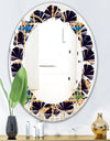 Trendy Gold Chain Pattern - Modern Round or Oval Wall Mirror - Leaves