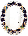 Trendy Gold Chain Pattern - Modern Round or Oval Wall Mirror - Leaves