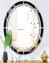 Trendy Gold Chain Pattern - Modern Round or Oval Wall Mirror - Triple C