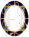 Trendy Gold Chain Pattern - Modern Round or Oval Wall Mirror - Triple C