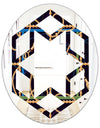 Trendy Gold Chain Pattern - Modern Round or Oval Wall Mirror - Hexagon Star