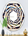 Trendy Gold Chain Pattern - Modern Round or Oval Wall Mirror - Whirl