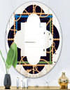 Trendy Gold Chain Pattern - Modern Round or Oval Wall Mirror - Quatrefoil