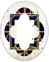 Trendy Gold Chain Pattern - Modern Round or Oval Wall Mirror - Quatrefoil