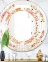 Oriental Floral Paisley - Modern Round or Oval Wall Mirror - Space