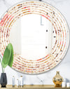 Oriental Floral Paisley - Modern Round or Oval Wall Mirror - Wave
