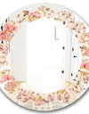 Oriental Floral Paisley - Modern Round or Oval Wall Mirror - Leaves