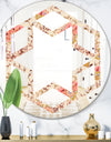 Oriental Floral Paisley - Modern Round or Oval Wall Mirror - Hexagon Star