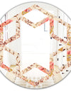 Oriental Floral Paisley - Modern Round or Oval Wall Mirror - Hexagon Star