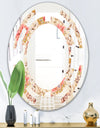 Oriental Floral Paisley - Modern Round or Oval Wall Mirror - Space