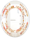 Oriental Floral Paisley - Modern Round or Oval Wall Mirror - Space