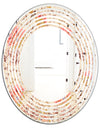 Oriental Floral Paisley - Modern Round or Oval Wall Mirror - Wave
