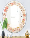 Oriental Floral Paisley - Modern Round or Oval Wall Mirror - Leaves
