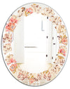 Oriental Floral Paisley - Modern Round or Oval Wall Mirror - Leaves