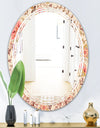 Oriental Floral Paisley - Modern Round or Oval Wall Mirror - Triple C
