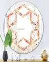 Oriental Floral Paisley - Modern Round or Oval Wall Mirror - Hexagon Star