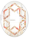 Oriental Floral Paisley - Modern Round or Oval Wall Mirror - Hexagon Star