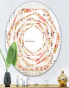 Oriental Floral Paisley - Modern Round or Oval Wall Mirror - Whirl