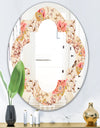 Oriental Floral Paisley - Modern Round or Oval Wall Mirror - Quatrefoil