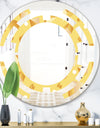 Minimal Yellow Geometrical Shapes - Modern Round or Oval Wall Mirror - Space