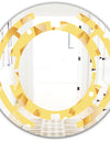 Minimal Yellow Geometrical Shapes - Modern Round or Oval Wall Mirror - Space