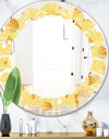 Minimal Yellow Geometrical Shapes - Modern Round or Oval Wall Mirror - Leaves