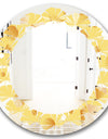 Minimal Yellow Geometrical Shapes - Modern Round or Oval Wall Mirror - Leaves