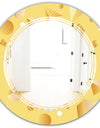 Minimal Yellow Geometrical Shapes - Modern Round or Oval Wall Mirror - Triple C