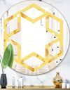 Minimal Yellow Geometrical Shapes - Modern Round or Oval Wall Mirror - Hexagon Star