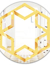 Minimal Yellow Geometrical Shapes - Modern Round or Oval Wall Mirror - Hexagon Star