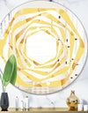 Minimal Yellow Geometrical Shapes - Modern Round or Oval Wall Mirror - Whirl