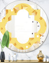 Minimal Yellow Geometrical Shapes - Modern Round or Oval Wall Mirror - Quatrefoil