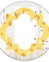 Minimal Yellow Geometrical Shapes - Modern Round or Oval Wall Mirror - Quatrefoil
