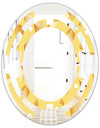 Minimal Yellow Geometrical Shapes - Modern Round or Oval Wall Mirror - Space