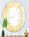Minimal Yellow Geometrical Shapes - Modern Round or Oval Wall Mirror - Wave