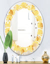 Minimal Yellow Geometrical Shapes - Modern Round or Oval Wall Mirror - Leaves