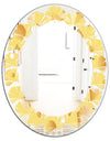 Minimal Yellow Geometrical Shapes - Modern Round or Oval Wall Mirror - Leaves